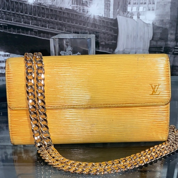 Louis Vuitton Handbags - Authentic Louis Vuitton Yellow Epi Leather Sarah Wallet Flap Closure